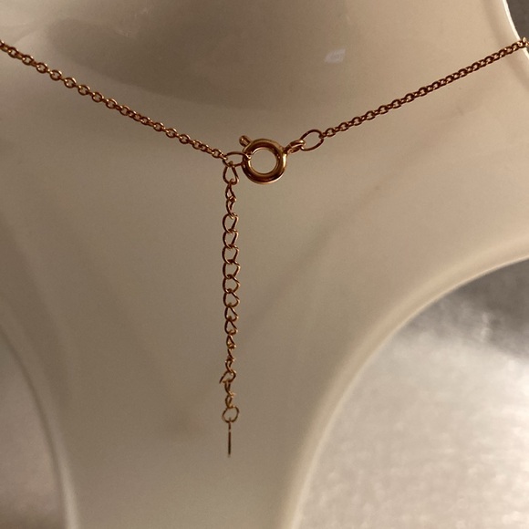 NWOT - 925 Silver Rose Goldtone Plated & Crystal Whale Tail Pendant Necklace - Picture 6 of 7